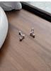 S999 Sterling Silver Small Bow Bead Stud Earrings for Women - Simple, Sweet Jewelry