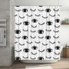 Black Eyelash Pattern Shower Curtain White Home Decor Waterproof Bath Accessories for Bathroom Decoration Modern Black White Sim