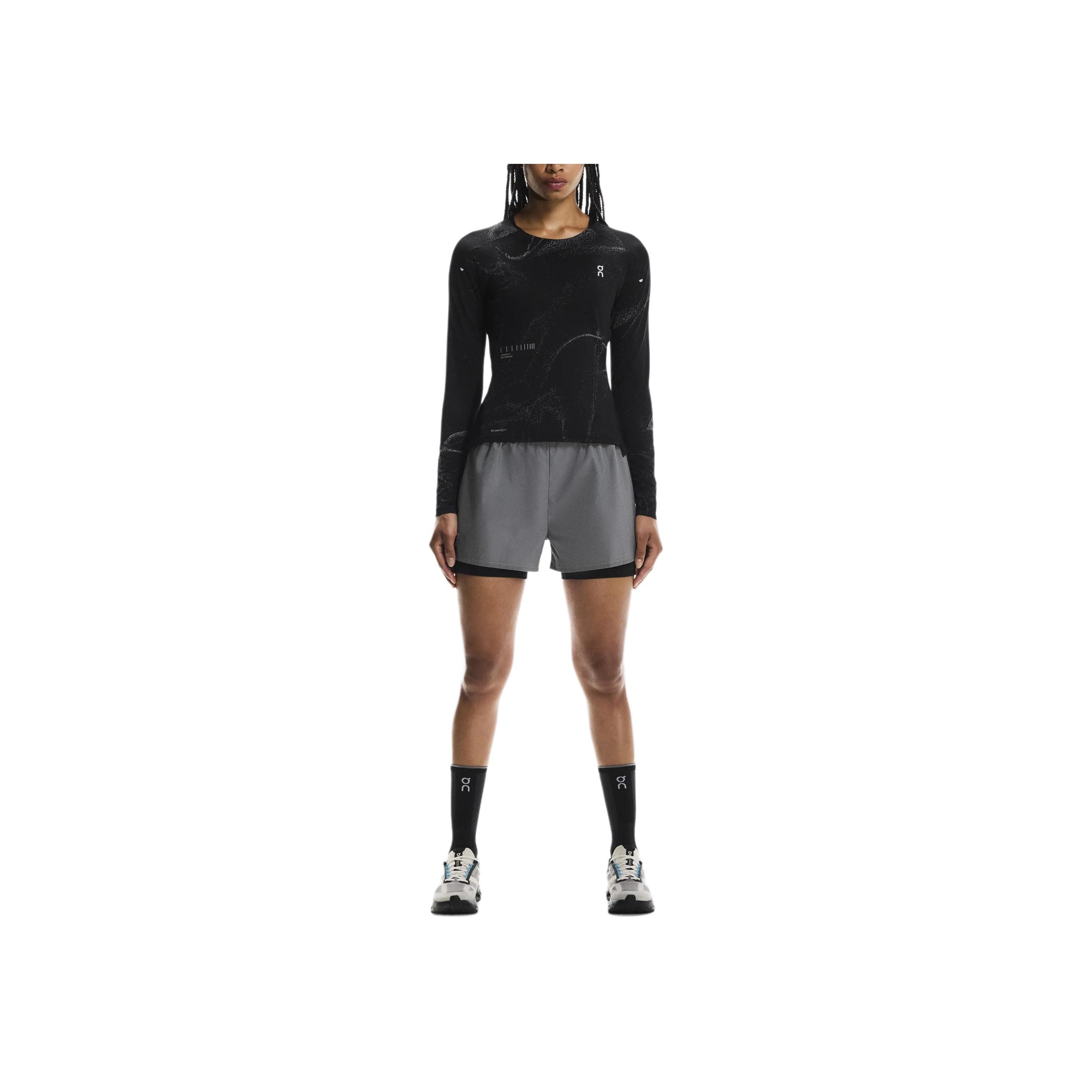 

On Performance Lg-T Lumos Lightweight Reflective Lg Sleeve T-Shirt Women tops Black 1WF30280553 M