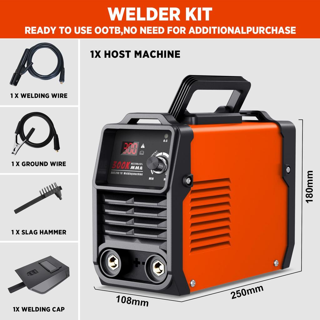 Portable Welding Machine 300K MMA Arc Welder Inverter Welding Machine 110V 220V Mini Iron Electric Welding Equipment Car Repair