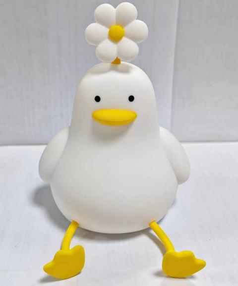 Silicone Duck Night Light Rechargeable Soft Silicone Material Adjustable Warm Light Three Brightness Levels USB Charging Portable