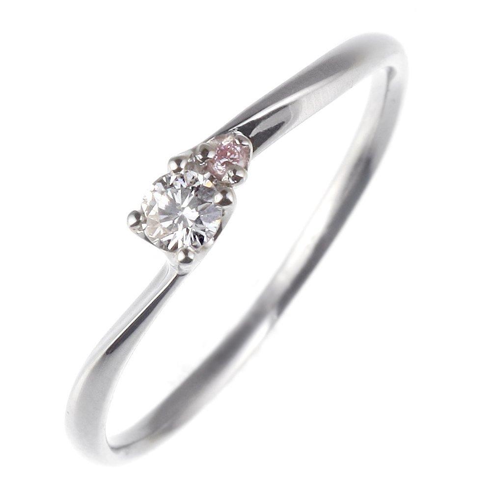 Suehiro Carat Platinum Engagement Ring with Pink Perfect as a Gift 0.1 Diamond,