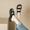 [Xiao Baiyun] thick-soled sandals for women in the summer of 2025, new one-word with muffin bottom heightening flat-soled slippers for women