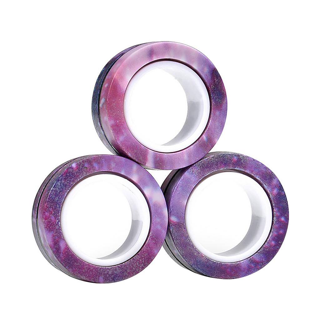 Magnetischer Fingerringe Set für Kinder und Erwachsene Stressabbau und Fokus Spielzeug Drehende Fidget Ringe für Angst und Konzentrationsverbesserung