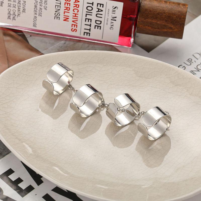 European and American Trendy Chain Ring Set, Japanese and Korean Personalized Open Ring, Same Style Index Finger Ring for Men and Women