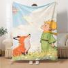 Coperta Stampata Tema Il Piccolo Principe - Perfetta per Divano, Letto, Viaggio e Uso Esterno | Lavabile in Lavatrice, Accogliente e Resistente.