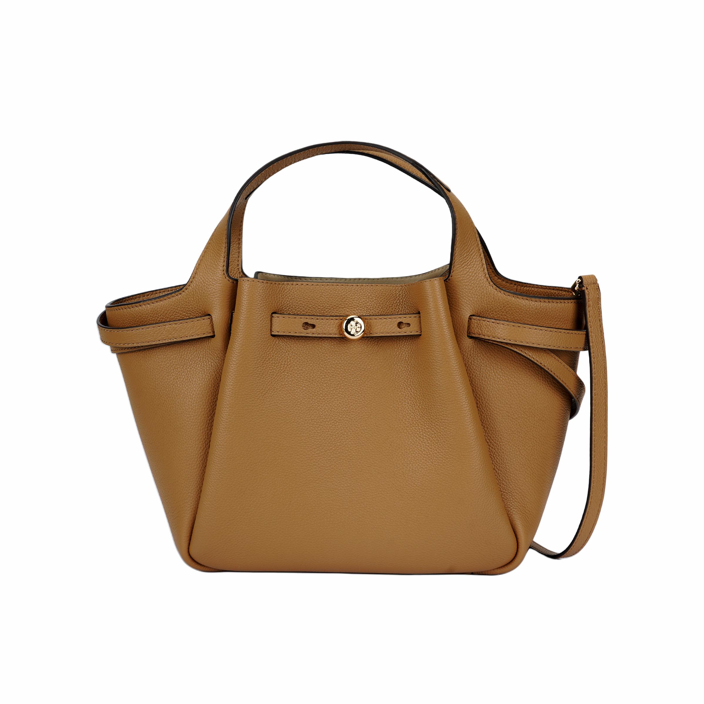 

Tory Burch Adjustable Detachable Shoulder Strap Logo Leather Tote Bag Shopping Bag Shoulder Crossbody Handbag Small Women Tote Tiramisu 164866-227 Basic Set (Bag+Dust Bag)