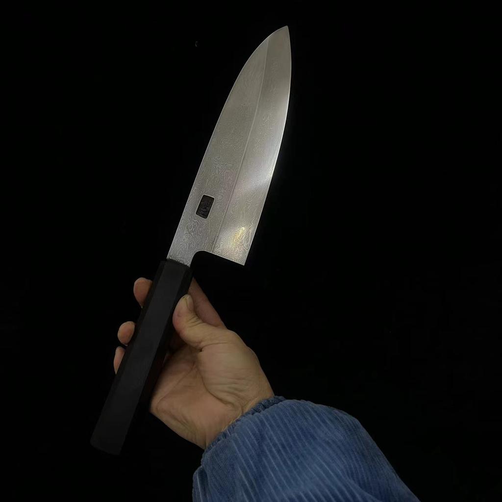 7 Inch Deba Knife Single-edged Blade Handmade Damascus Steel Razor Sharp Cleaver Sashimi Slicing Sushi Kitchen Knives With Cover