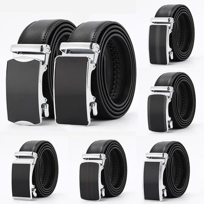 New Two Layer Cowhide Belt for Men's Automatic Buckle Business Men's Belt Genuine Leather Belt