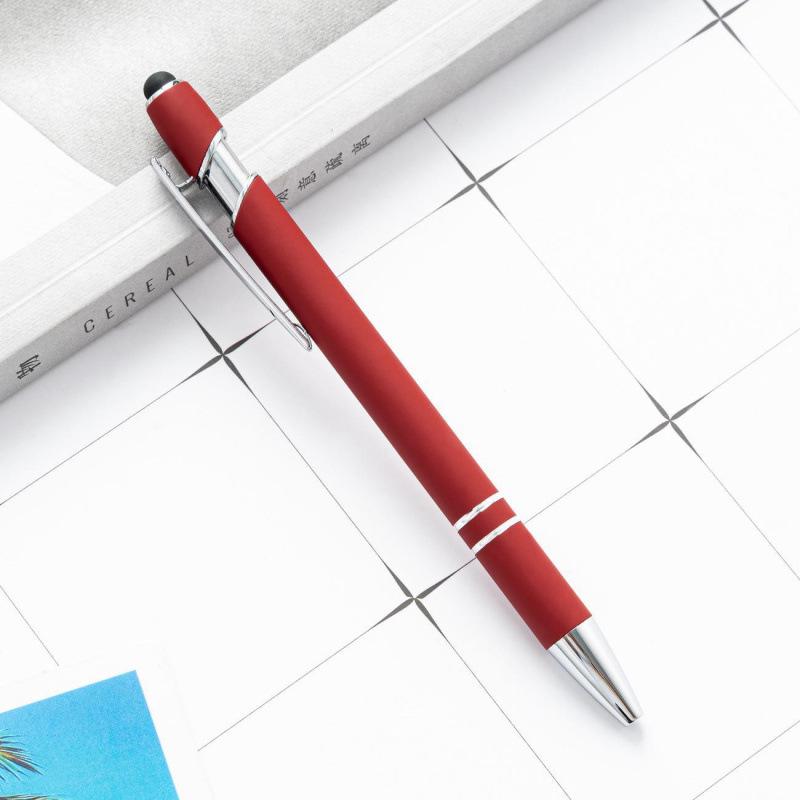 Elegant Push-Action Metal Touch Screen Ballpoint Pen with Customizable Logo and Spray Paint Finish