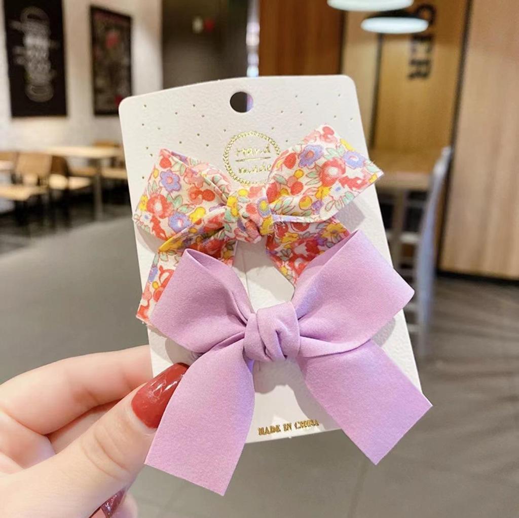 Children's Floral Bow Hairpin - Cute, Damage-Free Korean Clip Accessory