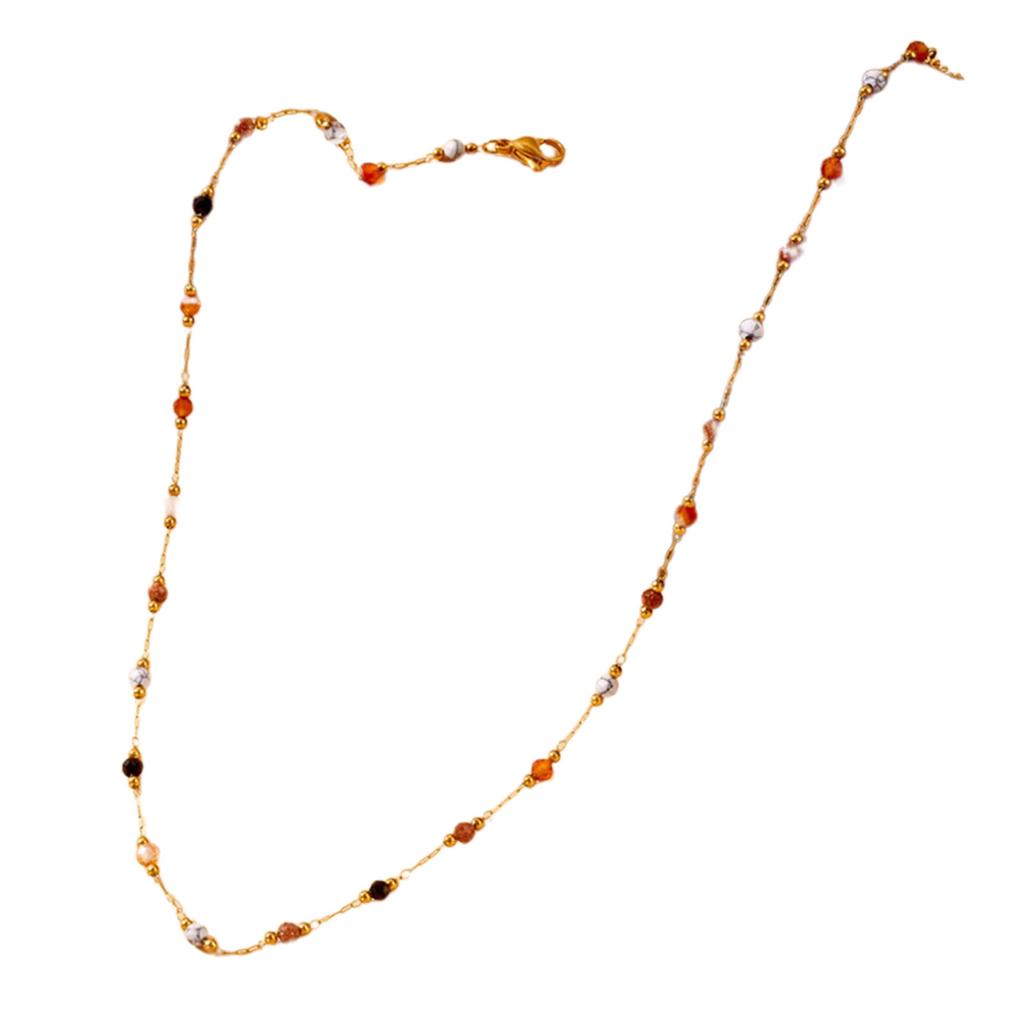 Vintage Bohemian Jewelry Accessory Colorful Stone Beaded Bracelet/Necklace/Anklet for Women and Fashion Enthusiasts