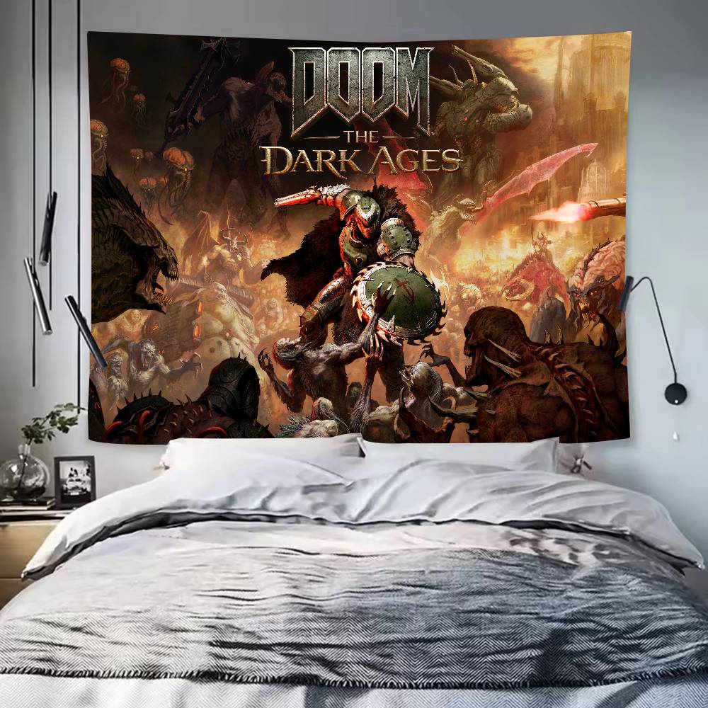 Large Cool FPS Video DDoomS Gaming Tapestry Popular Room Decoration Wall Tapestry Art Room Home Decor Wall Art Decor