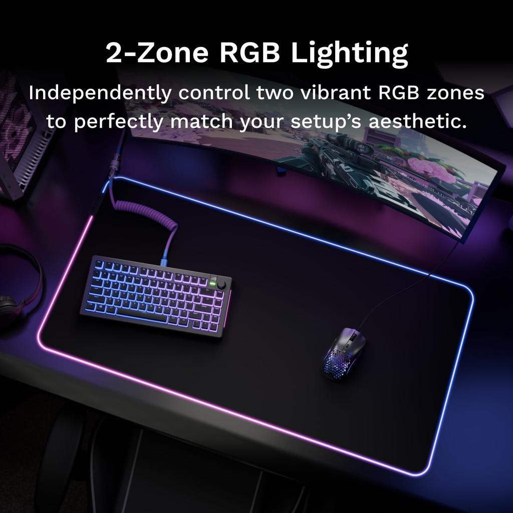 Glorious Mouse Pad 2 GLED XXL Black RGB Lighting Cloth Gaming Mouse Pad X MS0774 (915 460mm) GLO-MP2-GLED-XXL-B