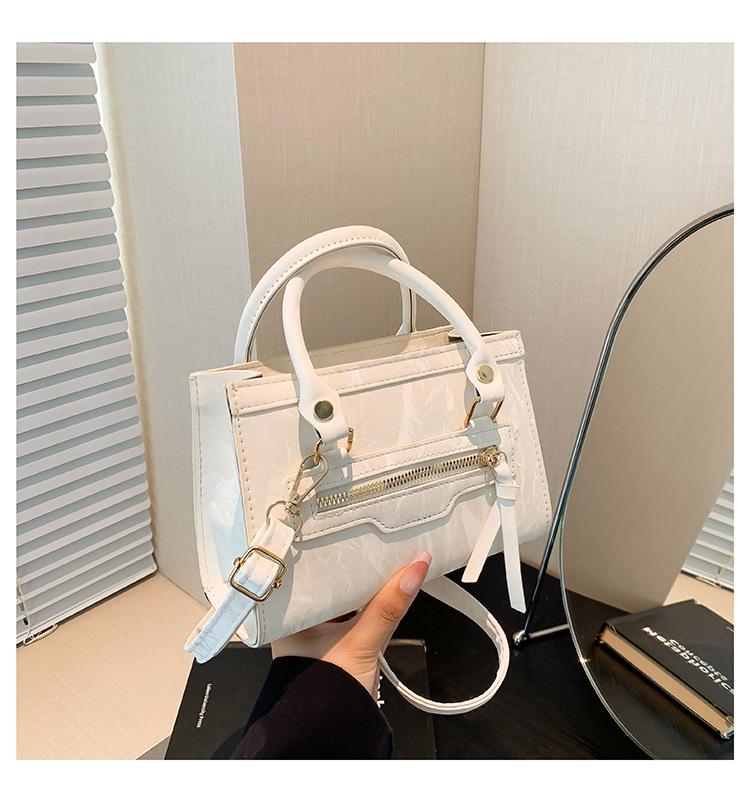 

Женская весенняя сумка кроссбоди в стиле ретро 2025 года с декоративной молнией - милый корейский стиль белый