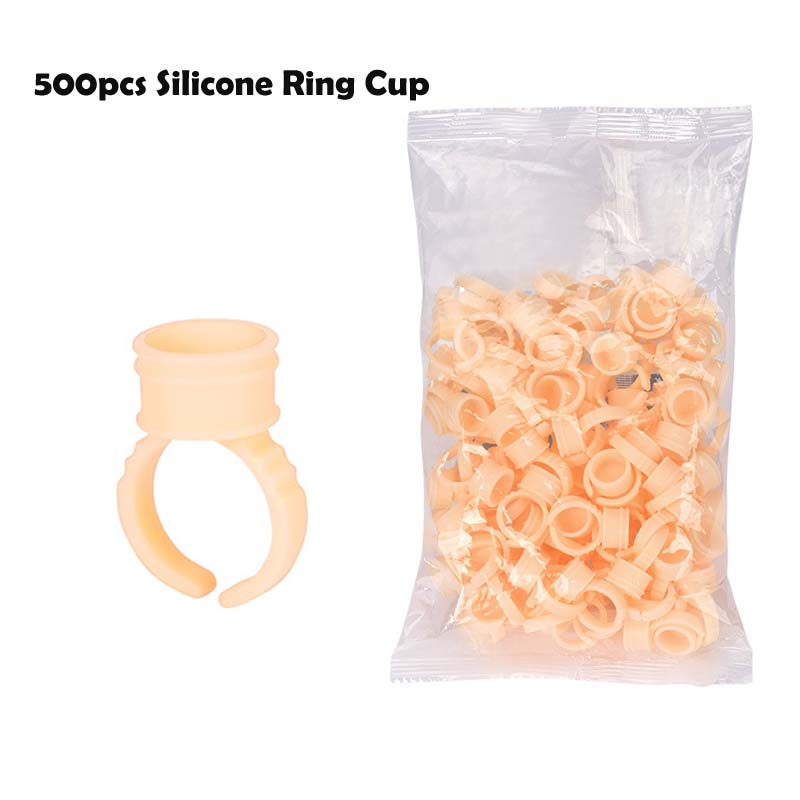 111pc Disposable Permanent Makeup Pigment Ring Cup Silicone Tattoo Ink Ring Holder Ring for Microblading Eyebrow Lip Pigment