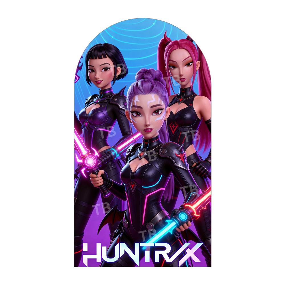 K-POP Demon Hunter Arch Backdrop Cover Girls Birthday Party Decoration Baby Shower Cool Stage Kids Photography Background Wall