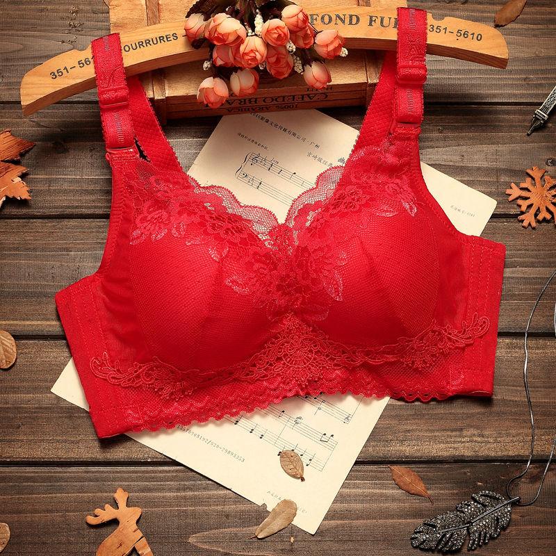 

мода Yaya Kangrou ультратонкий японский бюстгальтер женская грудь, большая грудь, маленькое нижнее белье без стали, тонкий летний бюстгальтер большого размера 70A красный