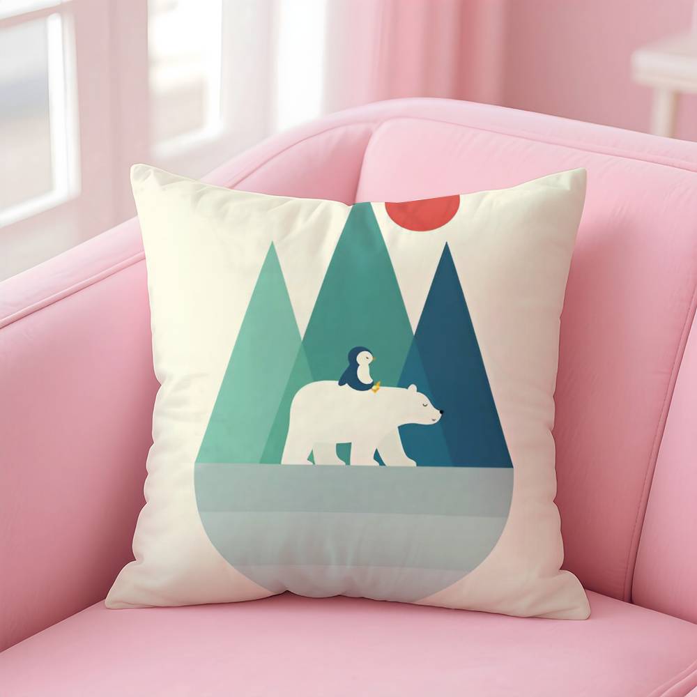 Simple Nordic Modern Anime Pillow Case Safe Custom Photo Pillow, Anti-fade Brushed Fleece Cushion, Maternal & Infant Safe.