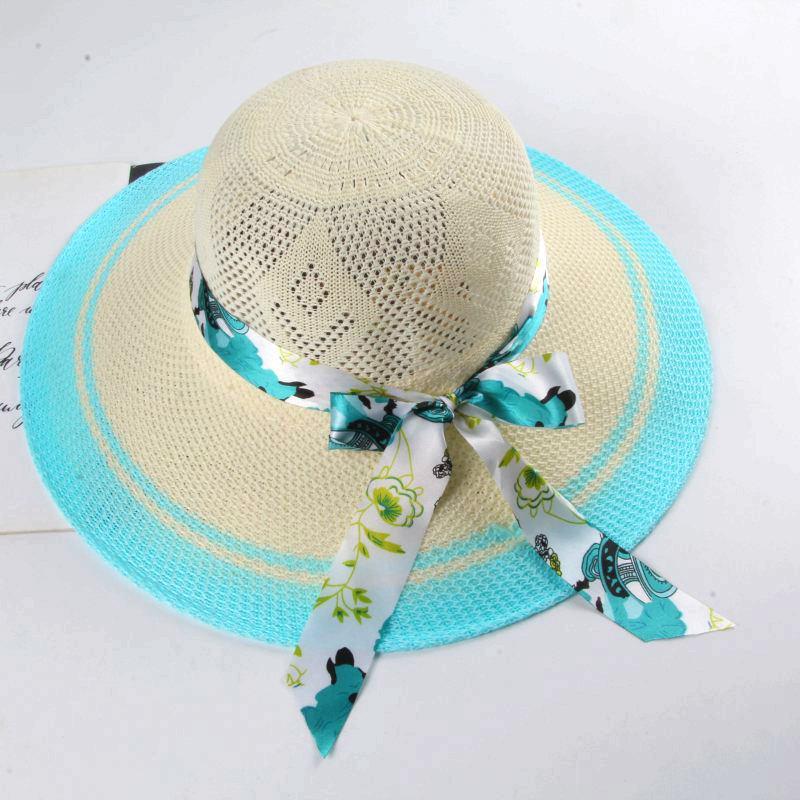 Women's Fashionable Sun Protection Wide Brim Straw Hat for Summer Beach and Scenic Outings