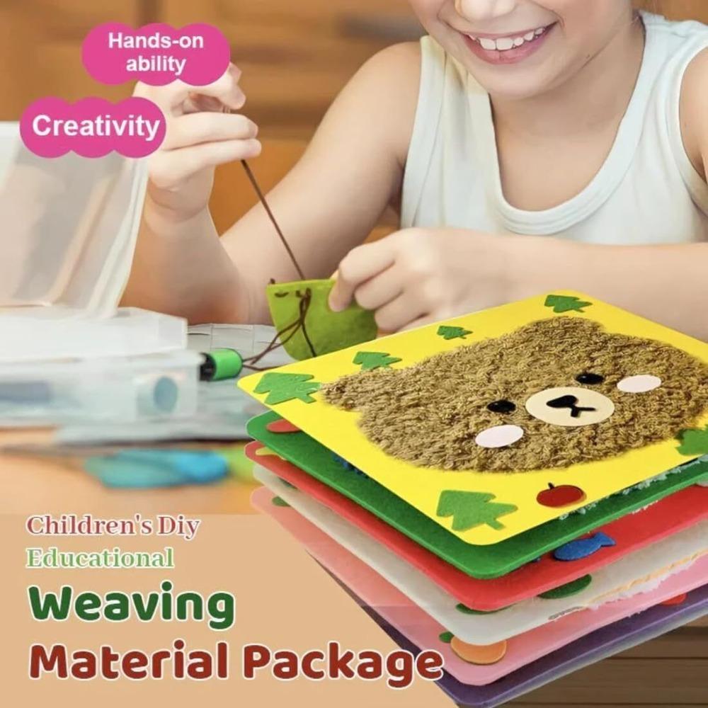 Sewing Needle and Thread Painting Cartoon Animal Felt Sewing Kit  Beginners