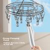 Meiliya Stainless Steel Round 16-Clips Sock Hanger Windproof Laundry Rack for Home Underwear Drying
