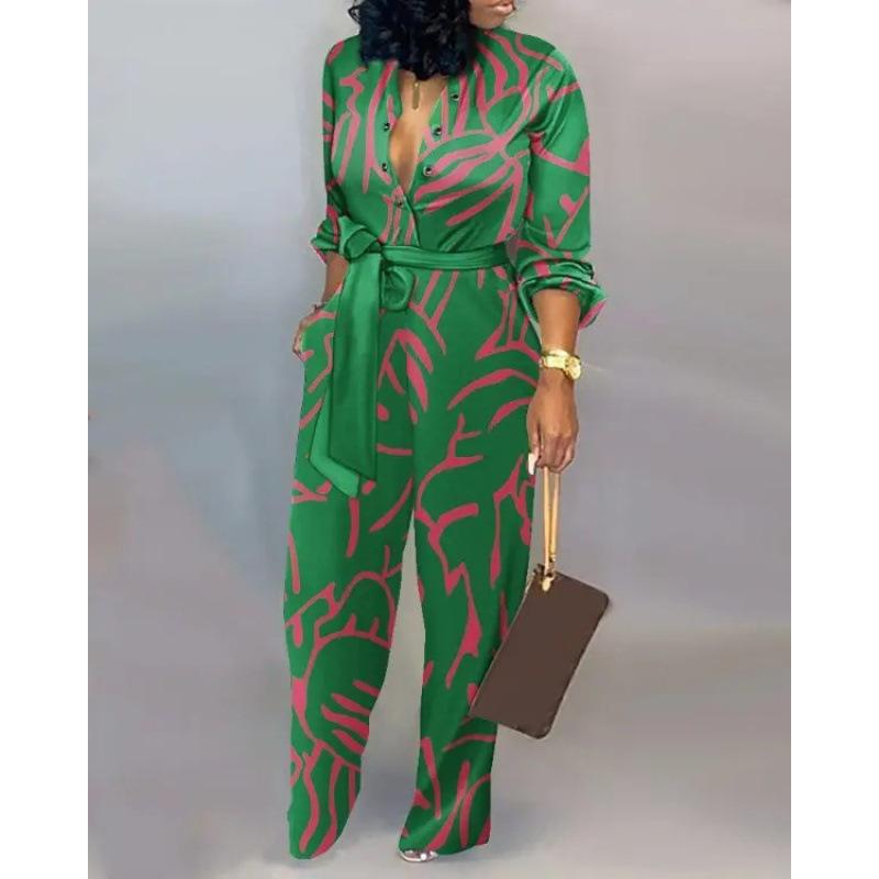 Women's Loose Large Size Jumpsuit 1116 Autumn and Winter High Waist Casual Straight Jumpsuit Europe