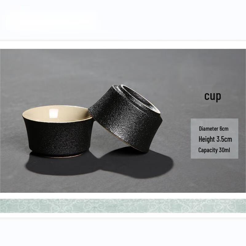 Portable Black Ceramic Kung Fu Tea Set