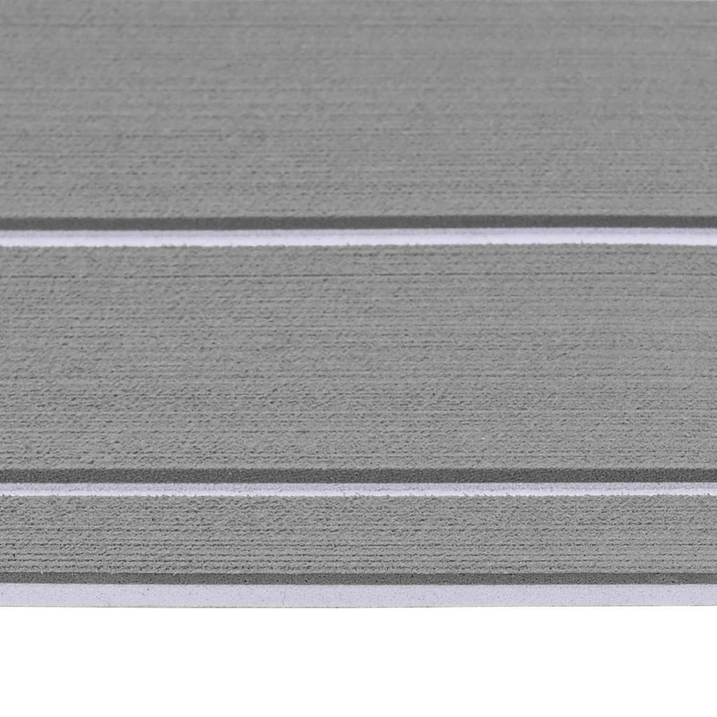 Striped Boat Mat in Light Grey and White 240 x 90 cm EVA