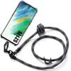 Lanyard Case for Samsung Galaxy S21 FE Reinforced Corner Protection Shockproof with Gray Lanyard