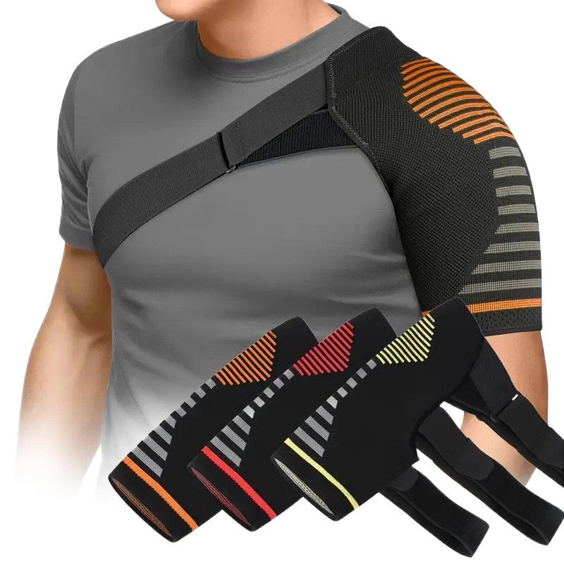 Tutore Elastico Regolabile in Maglia per Spalla per Infortuni Sportivi - Supporto a Compressione per Distorsioni & Stiramenti