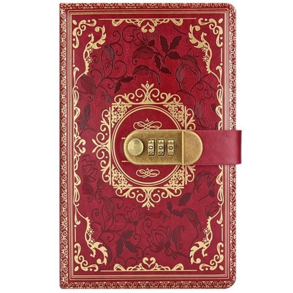 Papperstjocklek Kombinationslås a5 Journalanteckningsbok Med Lås a5 Retro Lösenordsbok Student