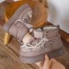 Women's Snow Boots Winter Velvet Thick-soled Short Cotton Boots Pearl Chain Decorative Warm Large Size Women's Cotton Boots