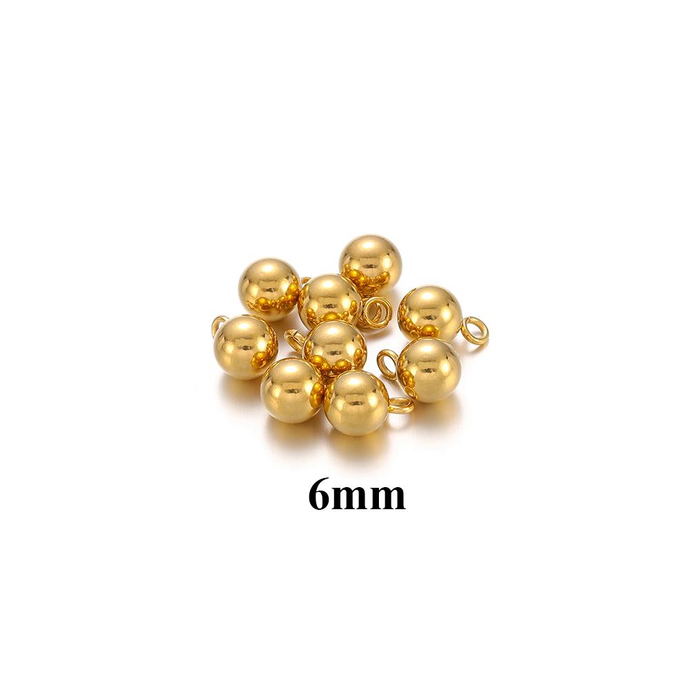 20pcs Stainless Steel Solid Ball Beads Charms Pendants Necklace Making DIY Jewelry Earrings Findings Bracelets Supplies
