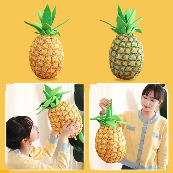 Pineapple Pillow Soft PP Cotton Filling Realistic Plushies Fruit Props Sofa Ornament Lovely Simulation Pineapple Stuffed Fruit Toy Home Decoration