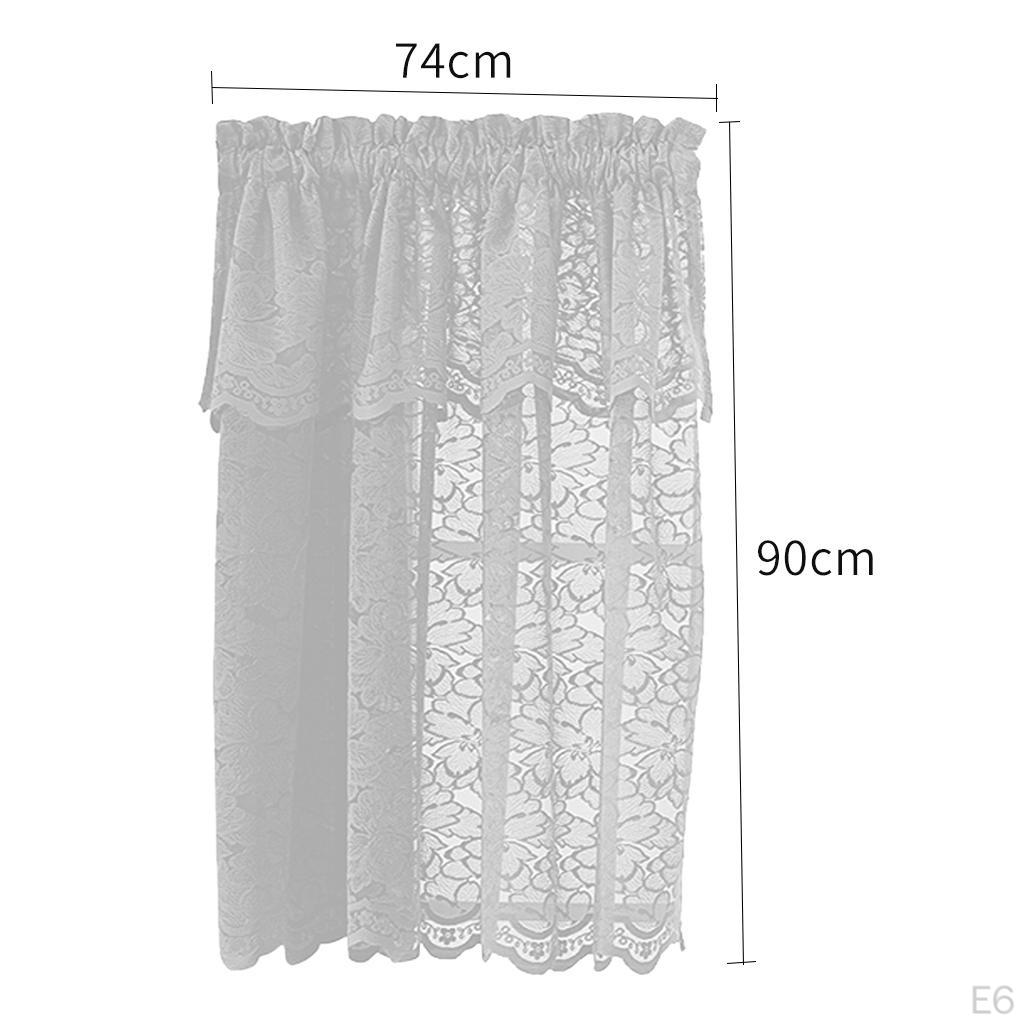 1 Panel Embroidered Lace Kitchen Bedroom Tier