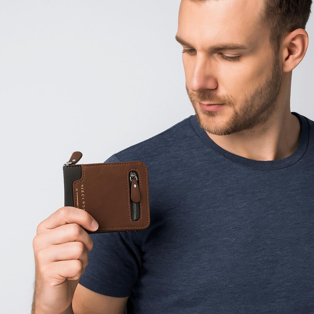 Large Capacity PU Leather Coin Purse Thin Card Holder Portable Men's Short Wallet  Travel