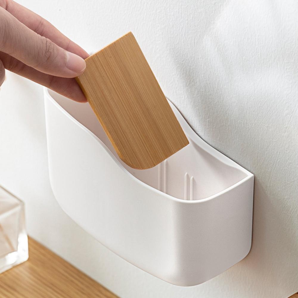 Self Adhesive with Partitions Storage Box Remote Control Holder Phone Charging Stand Organizer