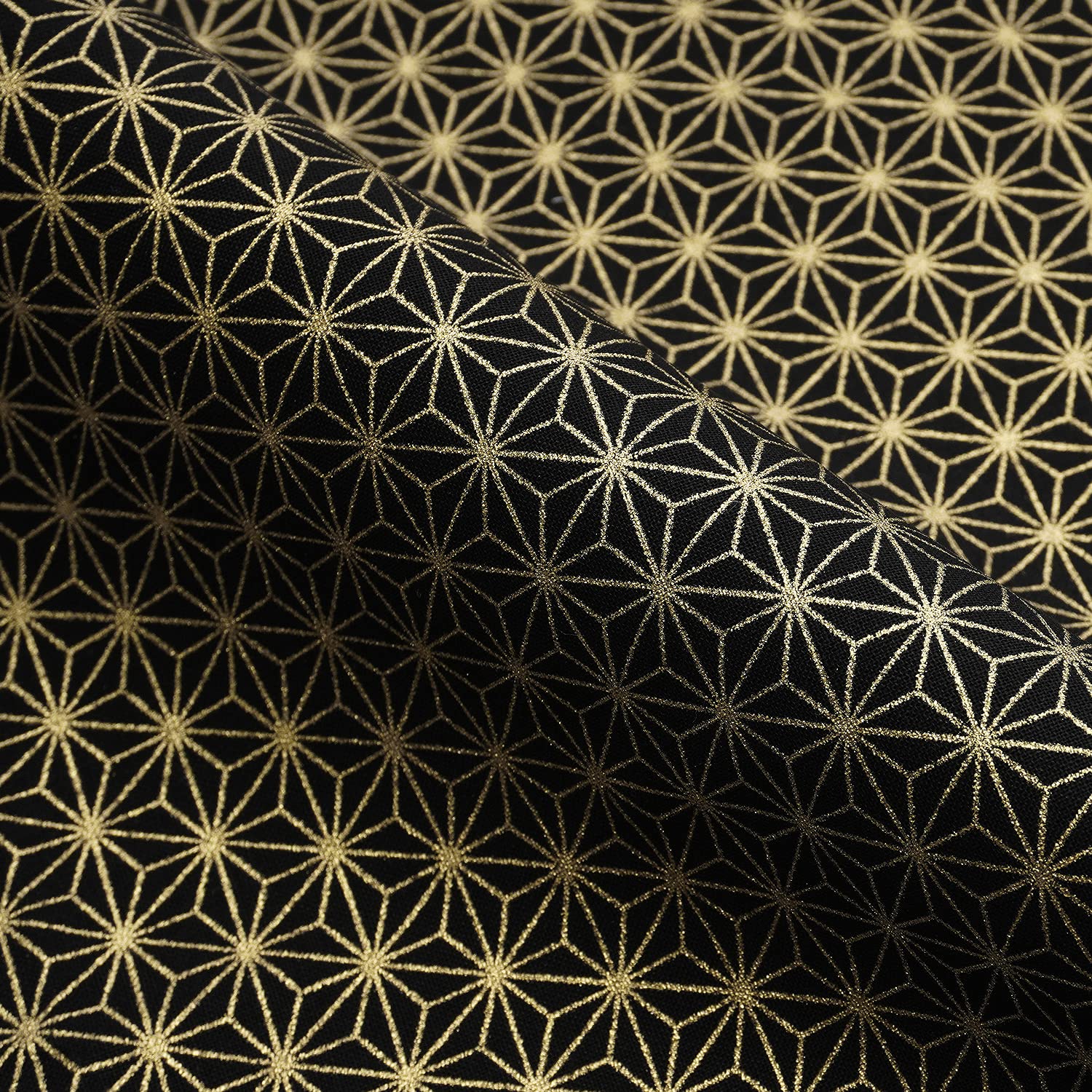 

Raw wool cut 110cm x Japanese Asanoha approximately 110cm x Black cloth, 50cm, pattern, (hemp leaf) pattern, 50cm, 5.