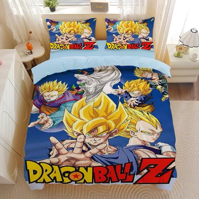 Bandai Print Dragon Ball Bedding Set Duvet Cover Pillowcase Anime Cartoon Twin Full Queen Bed Comforter Cover Boys Bedroom Gifts