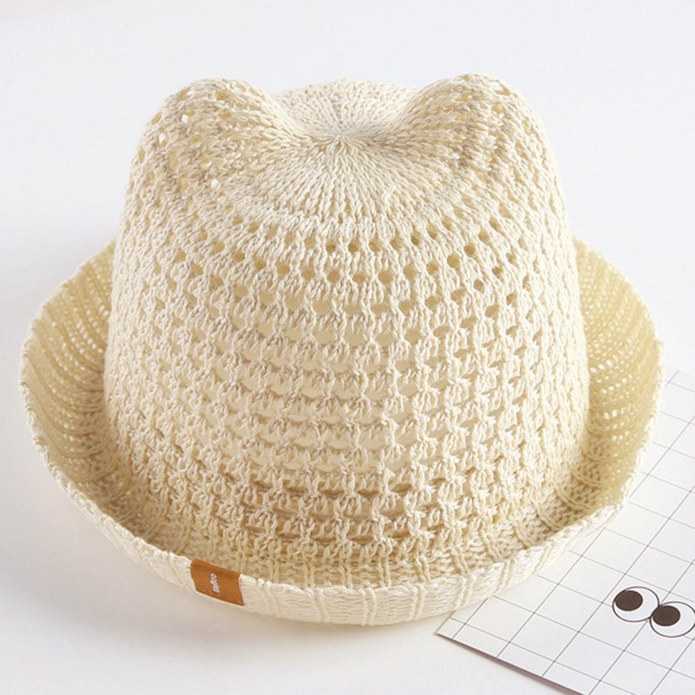 Children's summer cat ears sunshade hat Breathable boys pots hats kids sun hats flanging baby Foldable sun protection 5-8 old