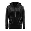 Women's Solid Color Hooded Loose Long Sleeved Zipper Pocket Gold Velvet Top Sweatshirt
