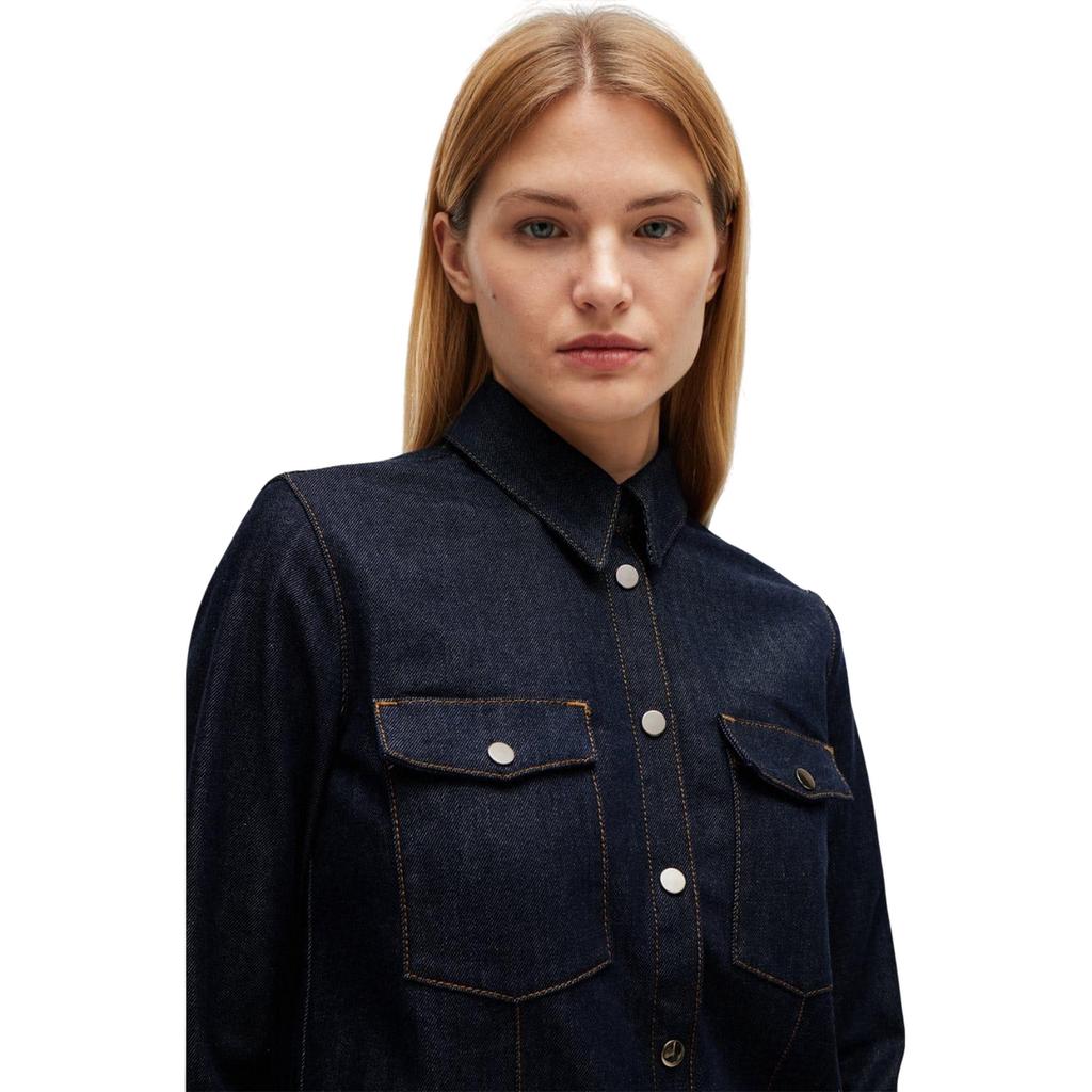 Boss Womens/Ladies Stretch-Cotton Denim Shirt