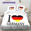 Literie à motif Équipe Nationale de Football d'Allemagne, Ensemble Couette Housse de Couette Taie d'Oreiller Cadeau d'Anniversaire pour la Maison (1 housse de couette + 2 taies d'oreiller, sans garniture.)