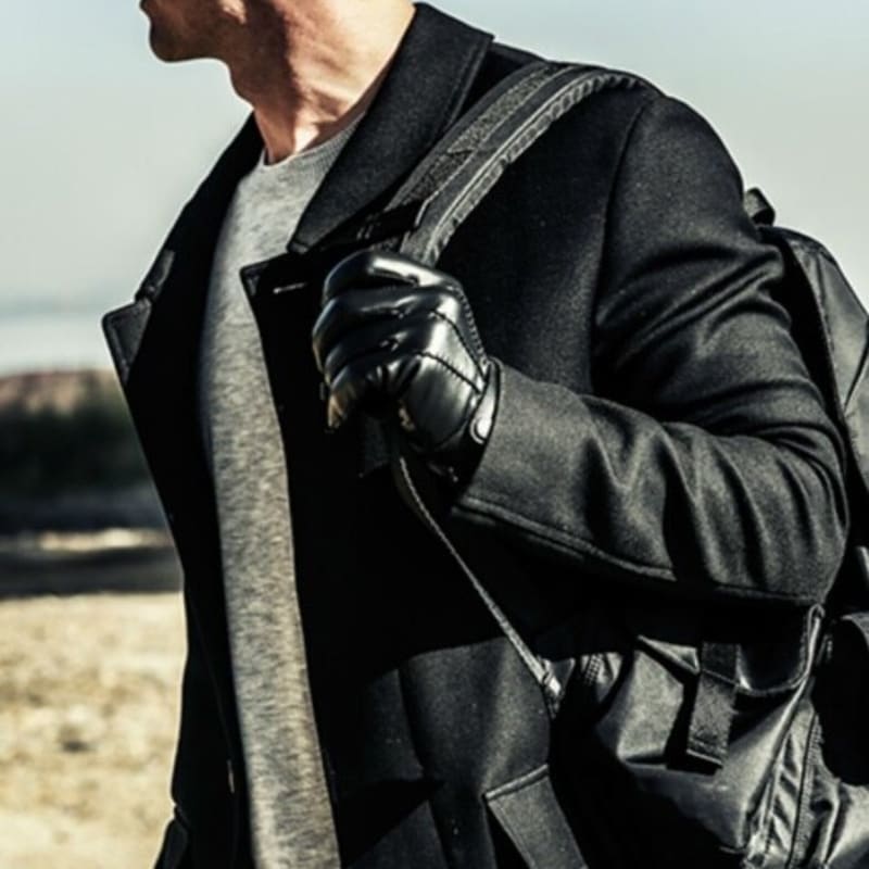 SARTOR Thinsulate Full-Touch Three-Stripe Leather Gloves Black