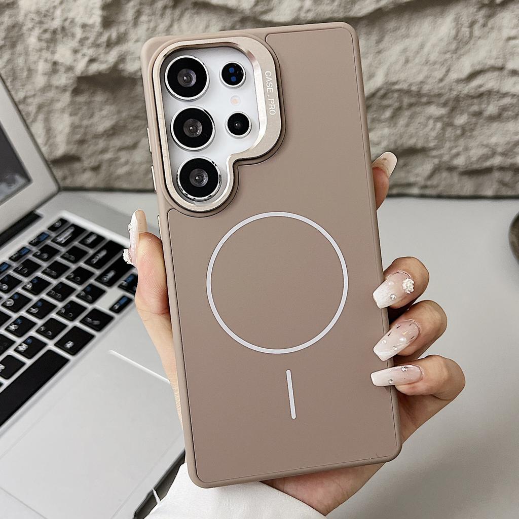 Suitable for Samsung S25ultra Mobile Phone Case Magsafe Magnetic S24 S25 Business S24ultra Lens Holder