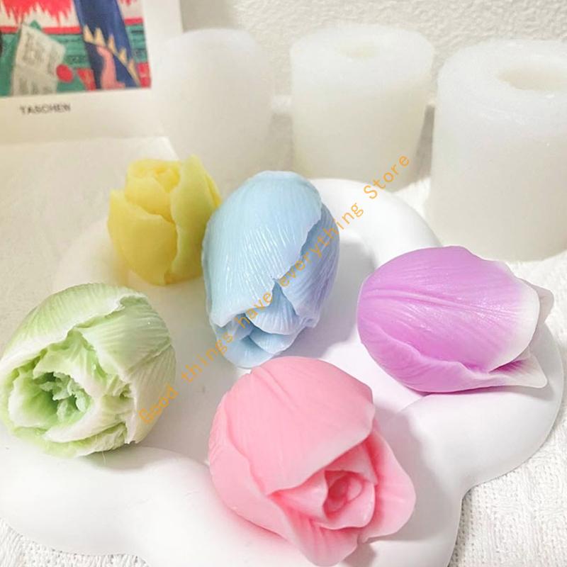 Silicone Mould for Tulips Bouquet Flower Designs Reusable Heat Resistant for Crafting and Home Decoration 55KF