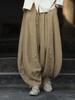 Women's Artistic Retro Loose Cotton Linen Pumpkin Patchwork Lantern Pants