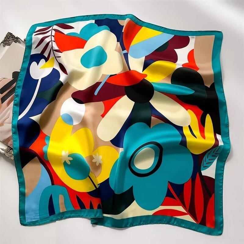 70 silk scarf square scarf high sense fashion versatile professional simulation silk small scarf versatile printed women's silk scarf