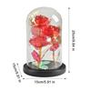 Gold Foil Rose Glass Cover Multipurpose Rose Decoration In Glass Dome with Black Wood Base Romantic Valentine's Day Gifts